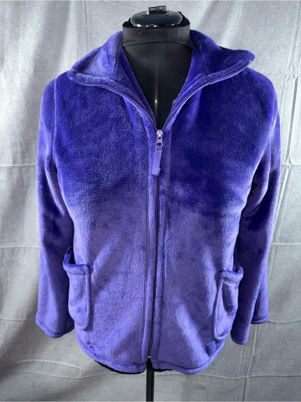 2816-Sleep Zenista Cozy Women's Plush Zip-Up Jacket in Purple